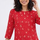 Women's Fuchsia Round Neck Printed Straight Kurti, Fuchsia, small