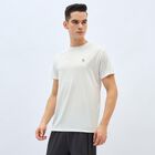 Men's Bright Eggshell White Crew Neck Athleisure T-Shirt, सफ़ेद, small