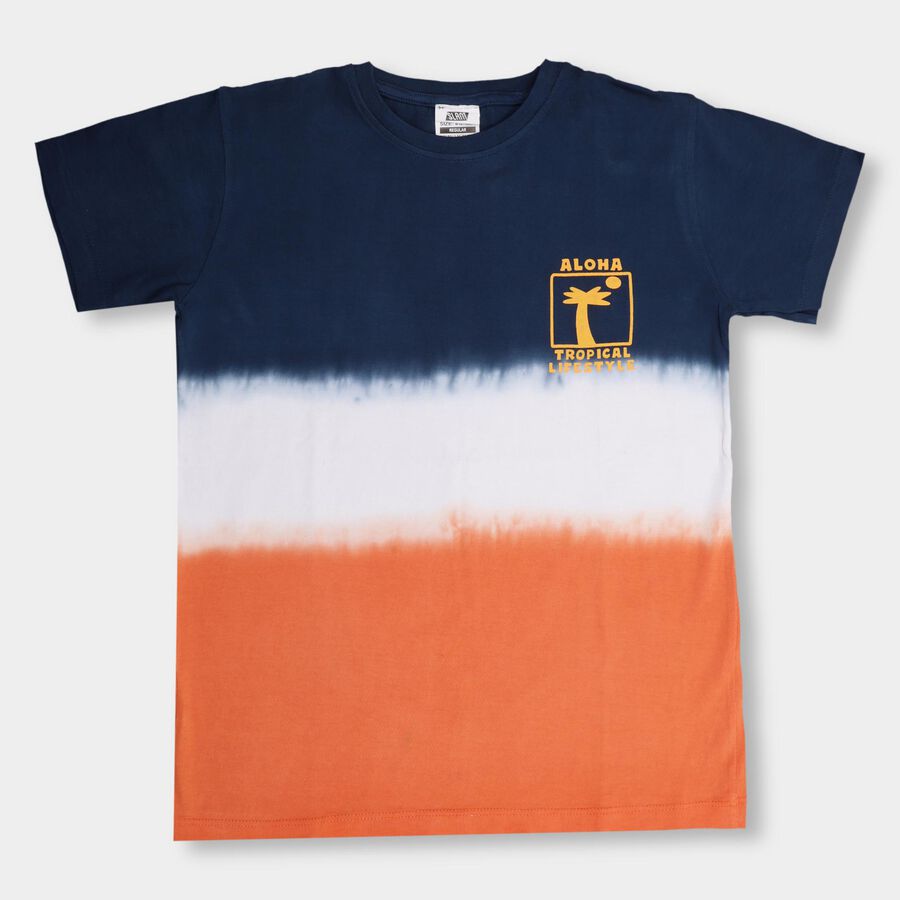 Boys' 100% Cotton Half Sleeves T-Shirt , नेवी ब्लू, large image number null