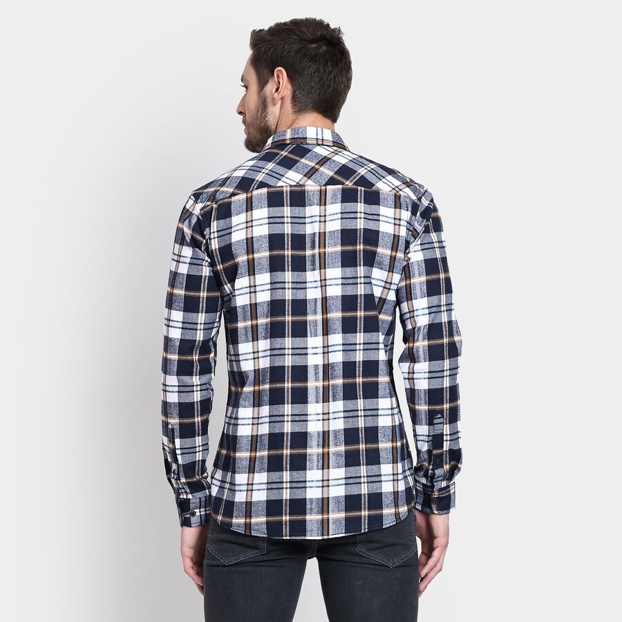 Men's 100% Cotton Casual Shirt, Dark Blue, large image number null
