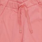 Girls' Pink Regular Fit Printed Pyjama, गुलाबी, small