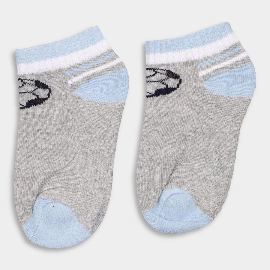 Boy's Socks (Pack of 2), Melange Light Grey, large image number null