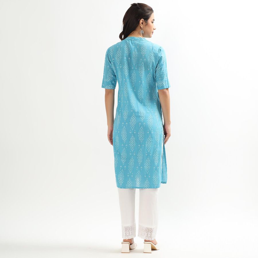 Ladies' 100% Cotton Kurta, Mid Blue, large image number null