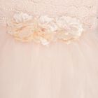 Infants' Soft Peach Lace Bodice Party Wear Frock, Light Pink, small
