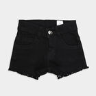 Girls Solid Shorts, Black, small image number null