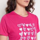 Ladies' Round Neck T-Shirt, रानी (फ्यूशिया), small image number null