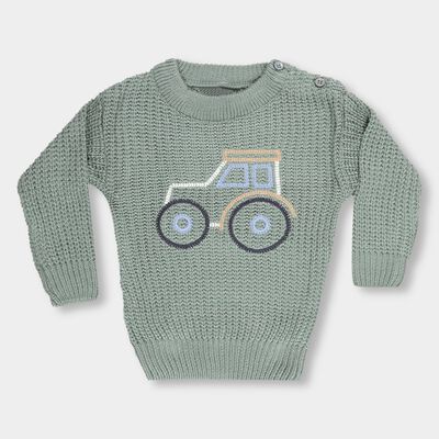 Infants Muted Sage Green Crew Neck Casual Pullover
