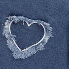 Girls' Dark Indigo Wide Leg Heart Patch Jeans, Mid Blue, small image number null