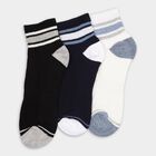 Men's Socks (Pack of 3), काला, small