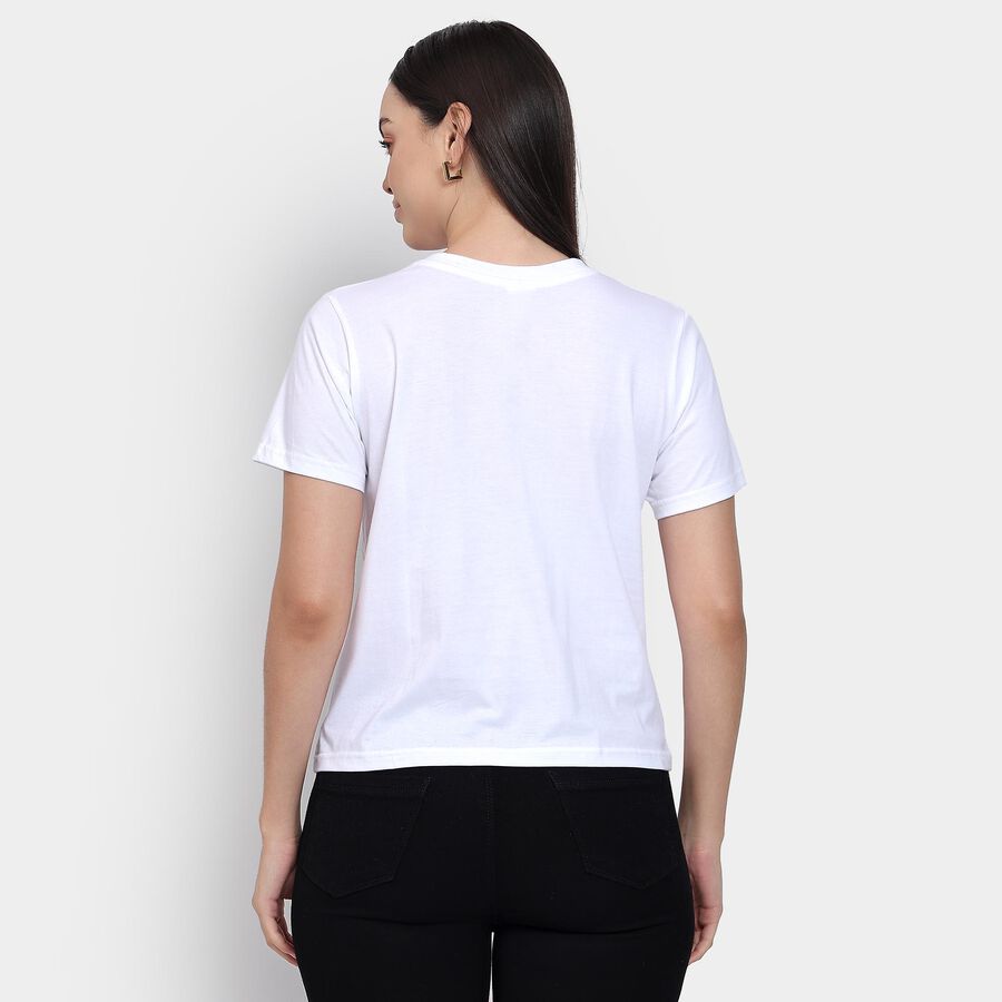 Ladies' Round Neck T-Shirt , White, large
