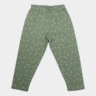 Girls' Green Straight Fit Heart Printed Pyjama, हल्का हरा, small