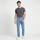 Men's Light Blue Slim Fit Clean Look Jeans, हल्का नीला, small
