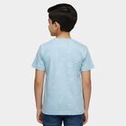 Boys Aqua Round Neck Casual T-Shirt, Aqua, small