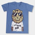 Boys' 100% Cotton Half Sleeves T-Shirt , मध्यम नीला, small image number null
