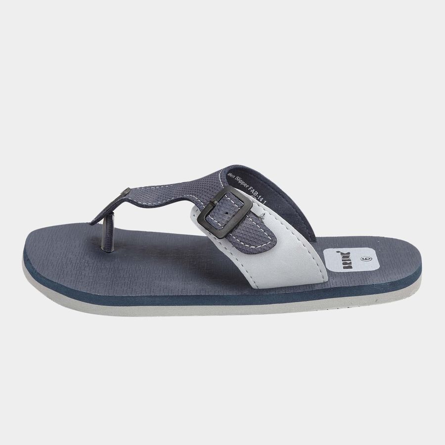 Men Printed Flip Flops, Navy Blue, large image number null