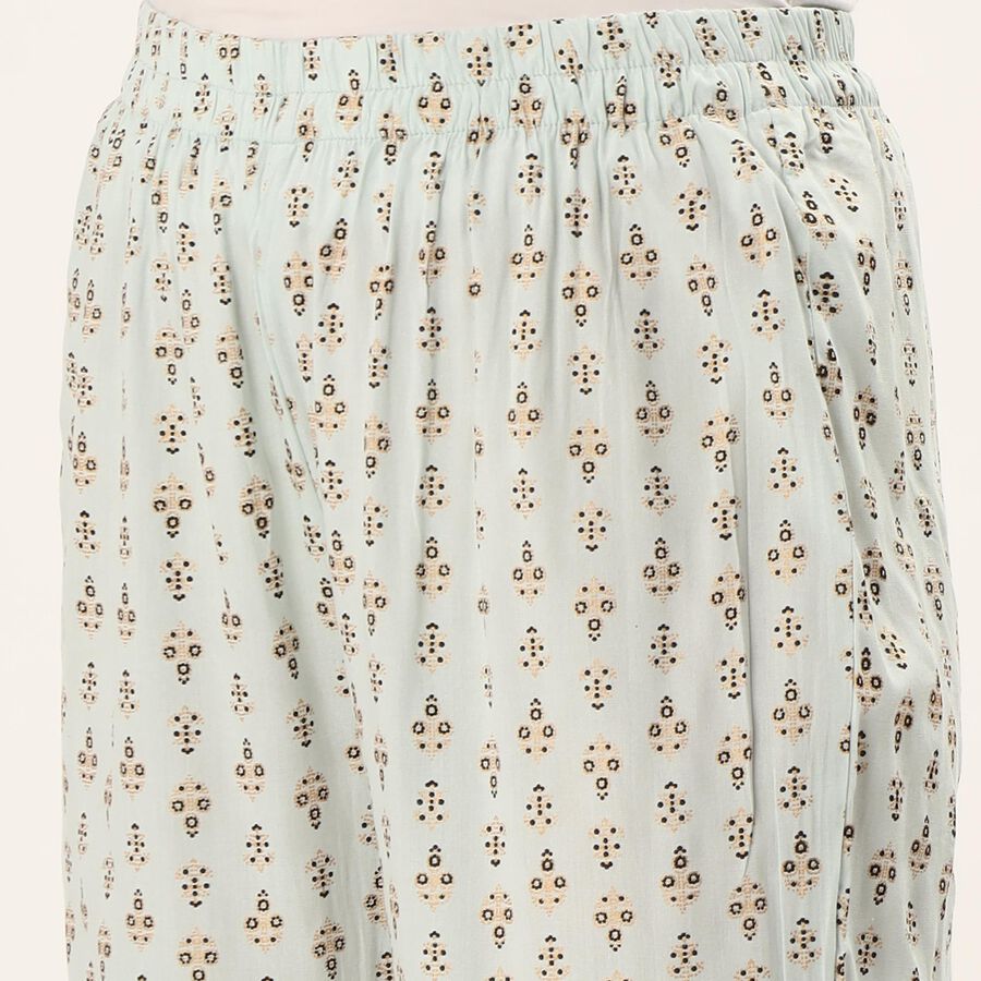 Women's Light Blue Floral Printed Ethnic Set, हल्का नीला, large