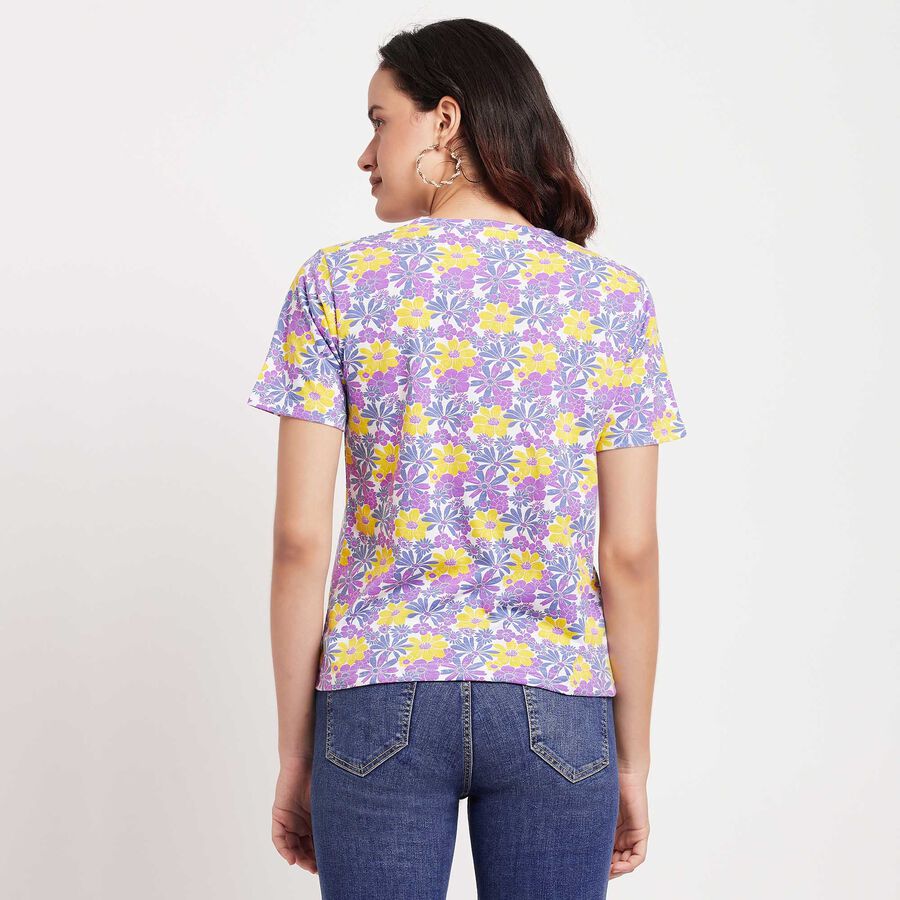 All Over Print Round Neck T-Shirt, Blue, large image number null