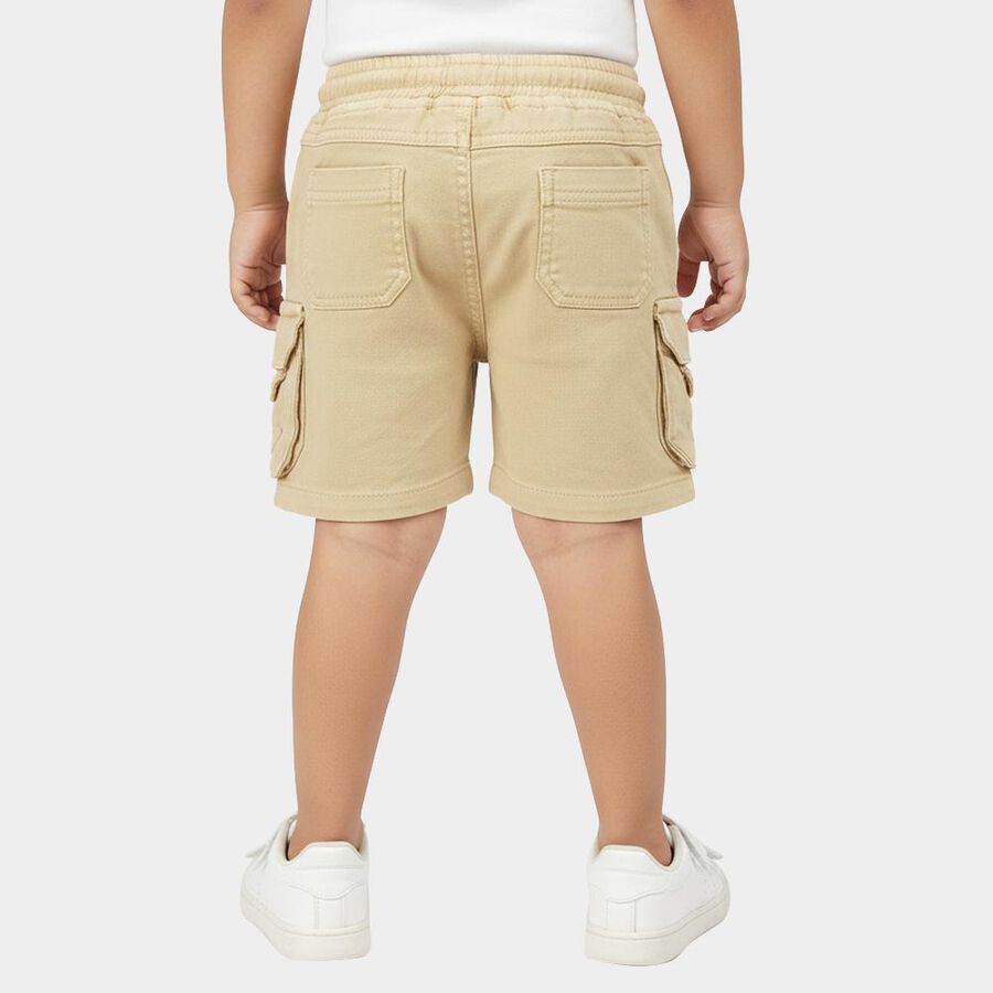 Boys' Light Khaki Regular Fit Cargo Bermuda Shorts, गहरा पीला, large