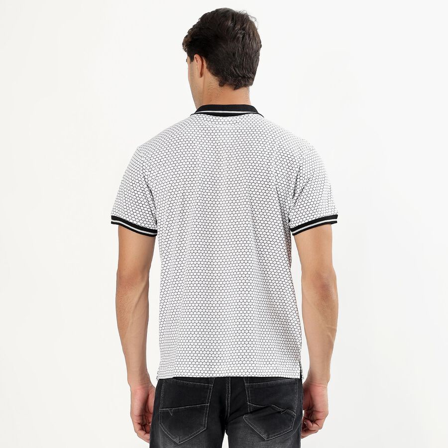 Men's 100% Cotton Collared Half Sleeves T-Shirt , सफ़ेद, large image number null