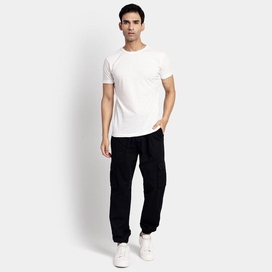 Men's 100% Cotton Track Pants, काला, large image number null