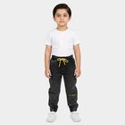 Boys Black Regular Fit Jogger Style Jeans, काला, small