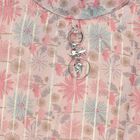 Girls' Light Beige Round Neck Romantic Floral Printed T-Shirt, गहरा पीला, small