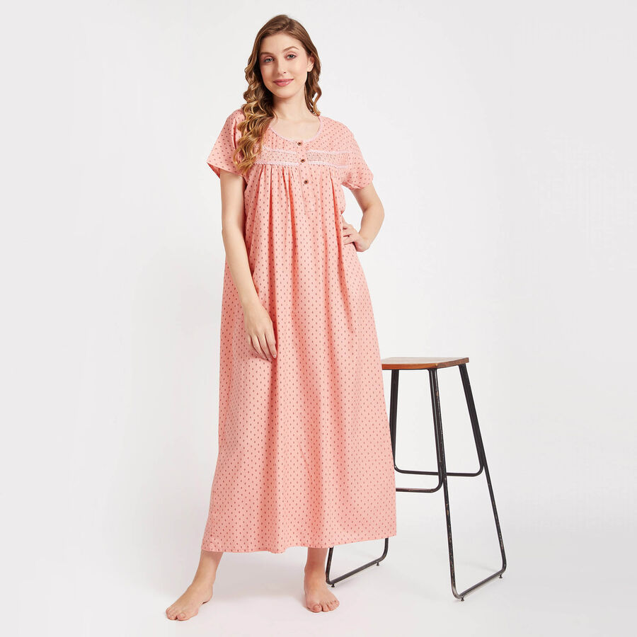 All Over Print Nighty, Peach, large image number null