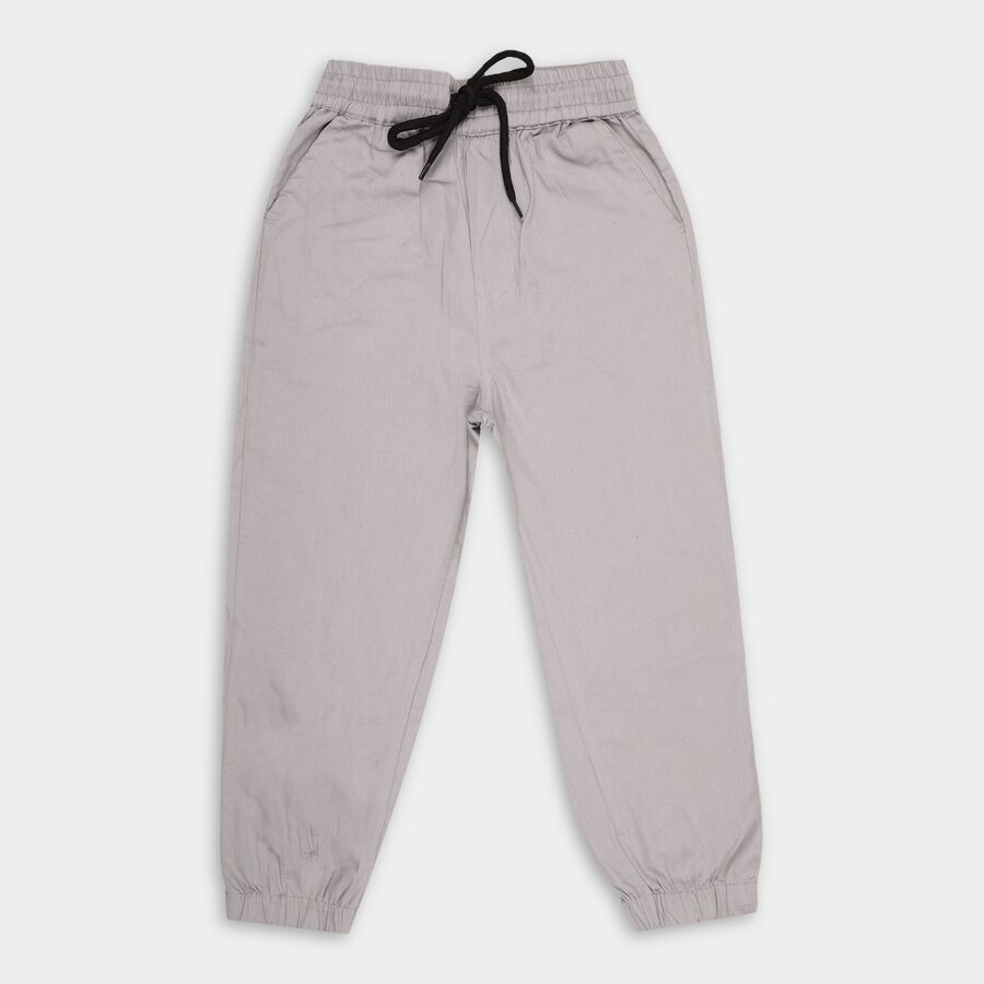 Boy's 100% Cotton Trousers, Light Grey, large image number null