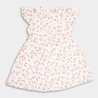 Girl's 100% Cotton Frock , Off White, small image number null