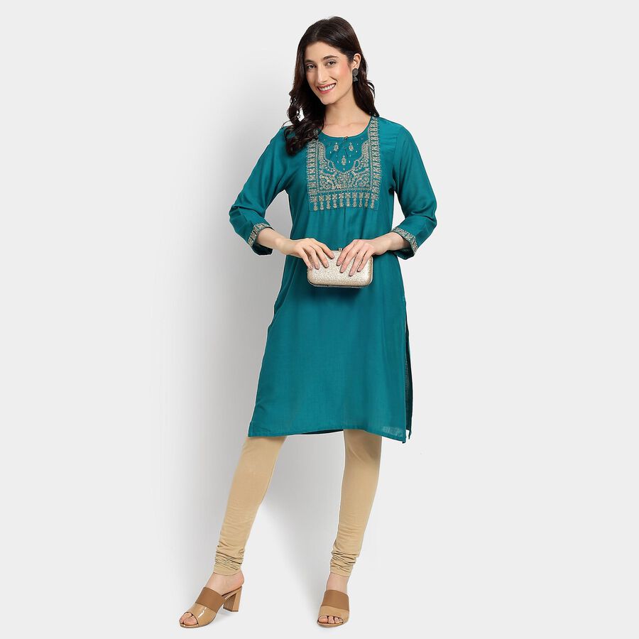 Ladies' Kurta, Dark Green, large image number null