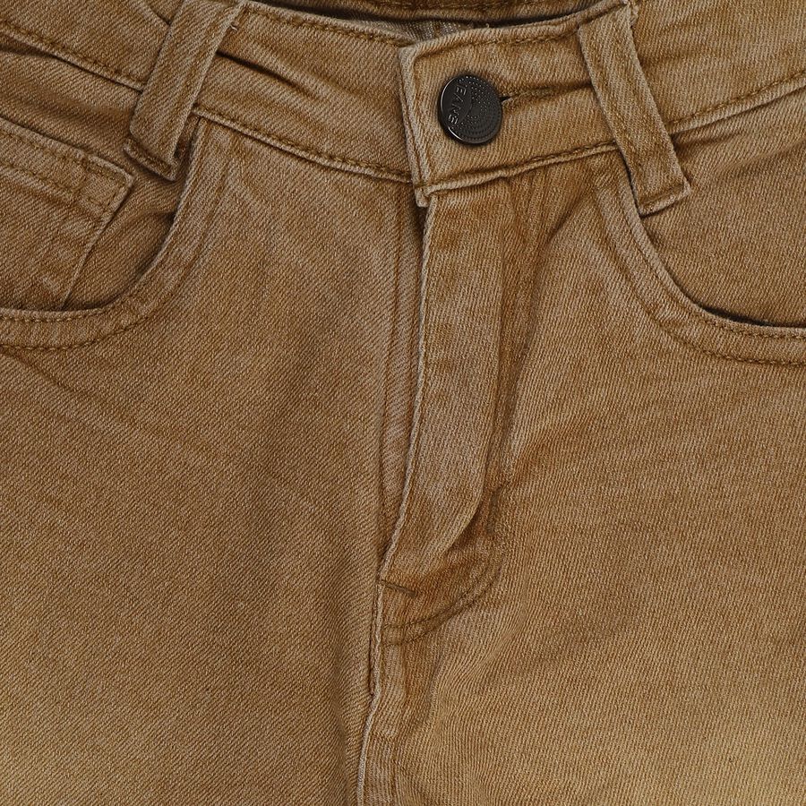 Boys' Khaki Regular Fit Casual Jamaican Shorts, खाकी, large