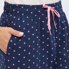 Women's Dark Navy Blue Star Printed Elastic Waist Pyjama, नेवी ब्लू, small image number null