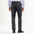 Men's Charcoal Grey Slim Fit Flat-Front Formal Trousers, गहरा ग्रे, small image number null
