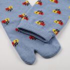 Women's Light Blue Regular Fit Floral Print Pack of 1 Socks, मध्यम नीला, small
