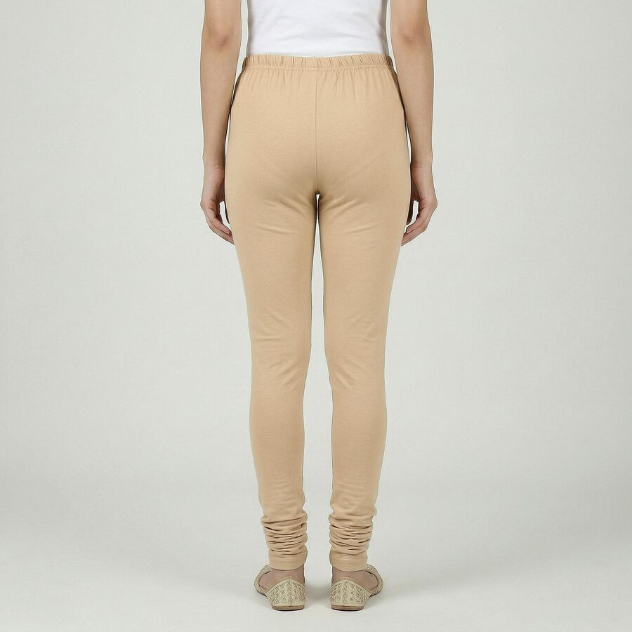 Women's Khaki Cotton Blend Comfortable Churidar, Khaki, large