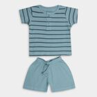 Infant Boys' 100% Cotton Baba Suit, टील ब्लू, small image number null