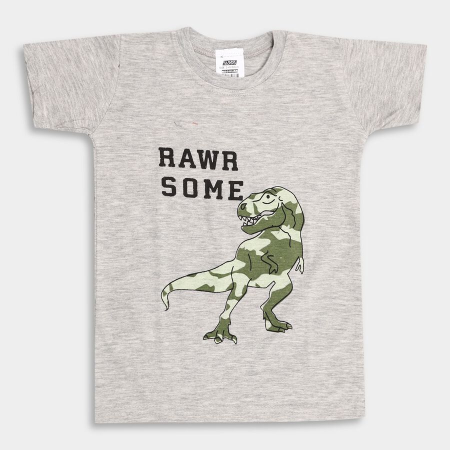 Boy's Half Sleeves T-Shirt, Light Grey, large image number null