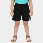 Girls Black Regular Fit Solid Shorts, काला, small