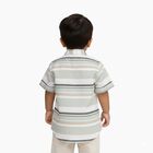 Infants' Light Sage Green Cotton Half Sleeve Mandarin Collar Casual Shirt, Light Green, small image number null