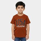 Boys' Half Sleeves T-Shirt, Brown, small