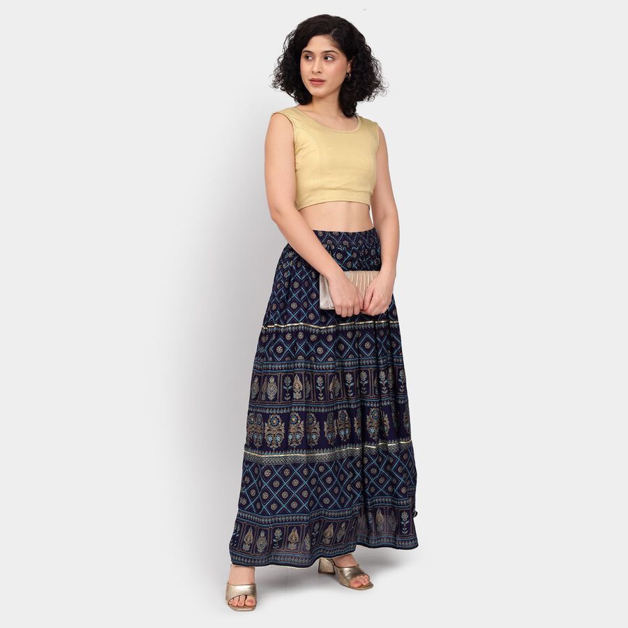 Ladies' Lehenga Skirt, Navy Blue, large image number null