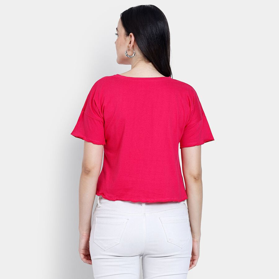 Ladies' 100% Cotton Crop  Top, Pink, large image number null