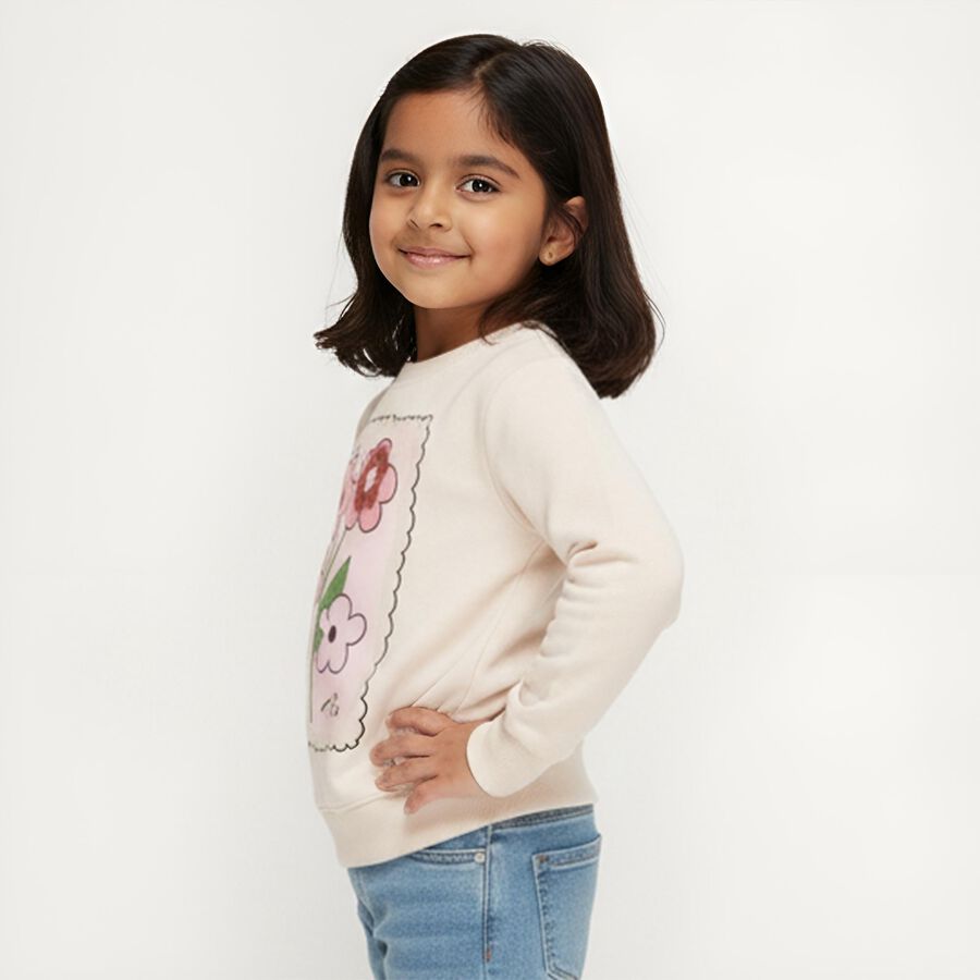 Girls' Sweatshirt, Beige, large image number null