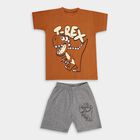 Boys' 100% Cotton Knit Baba Suit , भूरा, small image number null