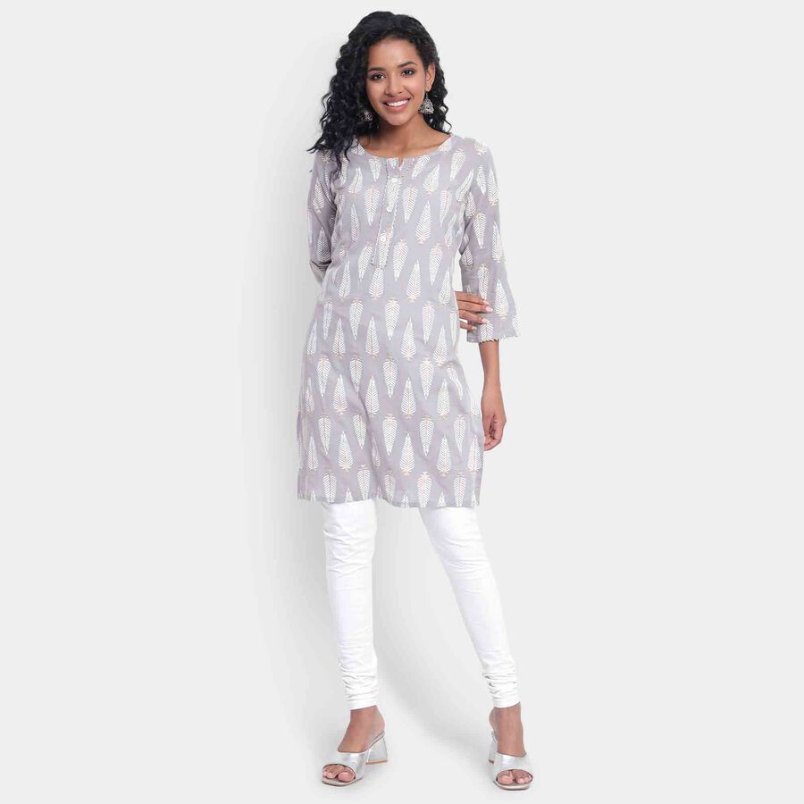 Printed Kurta, Light Grey, large image number null