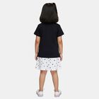 Girls' Navy Blue Round Neck Casual Top and Skirt Set, Navy Blue, small