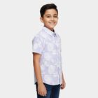 Boys Light Blue Cotton Classic Collar Casual Shirt, Light Blue, small