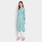 Printed 3/4Th Sleeves Kurta, Light Green, small image number null