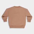 Infants Muted Beige Cotton Crew Neck Casual Sweatshirt, गहरा पीला, small image number null