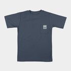 Boys Navy Blue Cotton Crew Neck Casual T-Shirt, Mid Blue, small